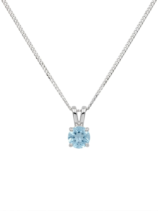 Collier Argent S925 Gilgen&Co  Topaze bleue naturelle