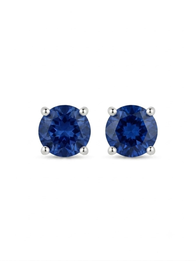 Clous d'oreilles S925 Gilgen&amp;Co Saphir naturel bleu