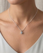 Collier Argent S925 Gilgen&amp;Co  Topaze bleue naturelle