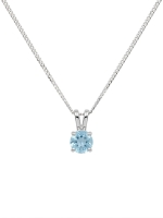 Collier Argent S925 Gilgen&amp;Co  Topaze bleue naturelle
