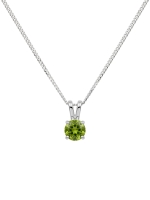 Collier Argent S925 Gilgen&amp;Co  Péridot naturel  