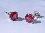 Clous d'oreilles S925 Gilgen&amp;Co Rubis naturel