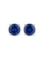 Clous d'oreilles S925 Gilgen&amp;Co Saphir naturel bleu