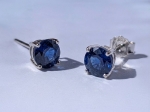 Clous d'oreilles S925 Gilgen&amp;Co Saphir naturel bleu